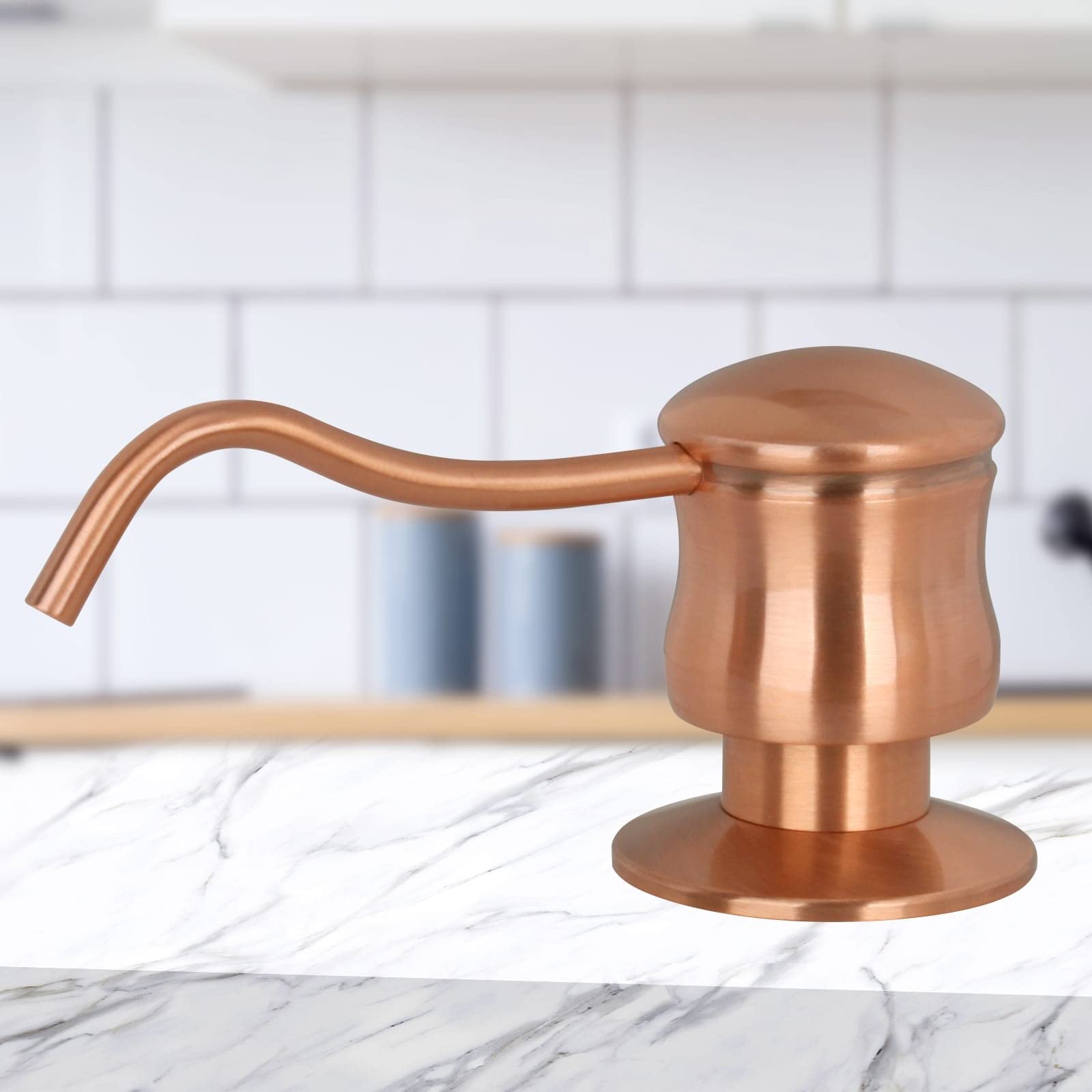 Built in Copper Soap Dispenser Refill from Top with 17 OZ Bottle - 3 Years Warranty Antique Copper Antique