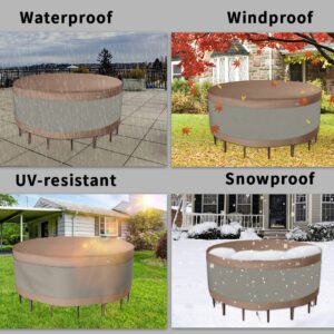 Garden Balsam Patio Furniture Cover Beige 48" D X 28" H Round Waterproof Outdoor Table Chair Set Covers Outdoor Sectional Cover Outdoor Furniture Set Cover