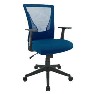 realspace® radley mesh/fabric mid-back task office chair, rich blue, bifma compliant