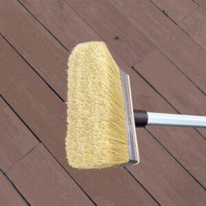 Deck Brush Stain Applicator by Magimate - Thick Soft Large Paint Brush Head with Threads for Extension to Apply Stain and Sealers on Wood Deck Floor Fence Walls - 7 Inch Wide