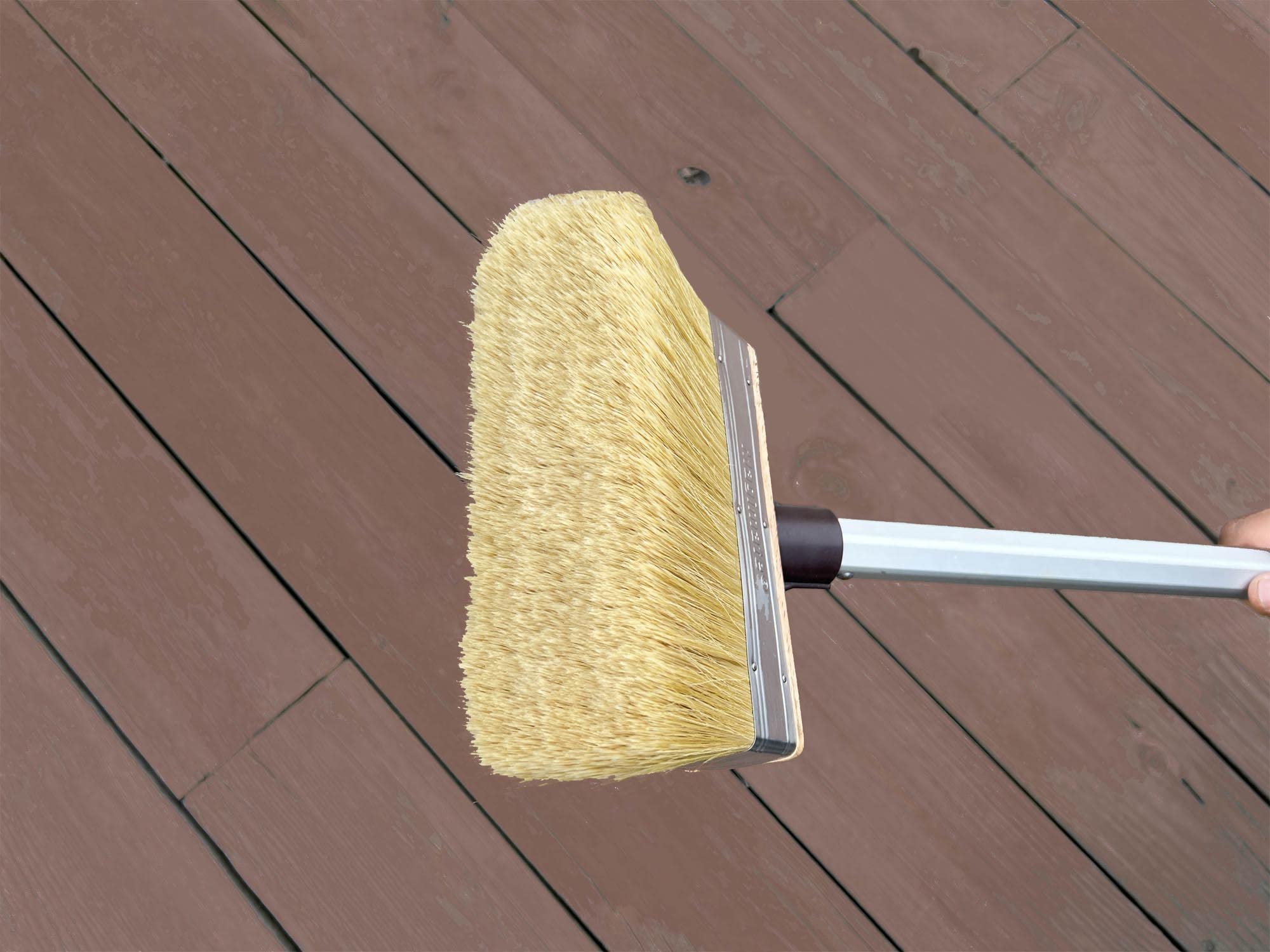 Deck Brush Stain Applicator by Magimate - Thick Soft Large Paint Brush Head with Threads for Extension to Apply Stain and Sealers on Wood Deck Floor Fence Walls - 7 Inch Wide