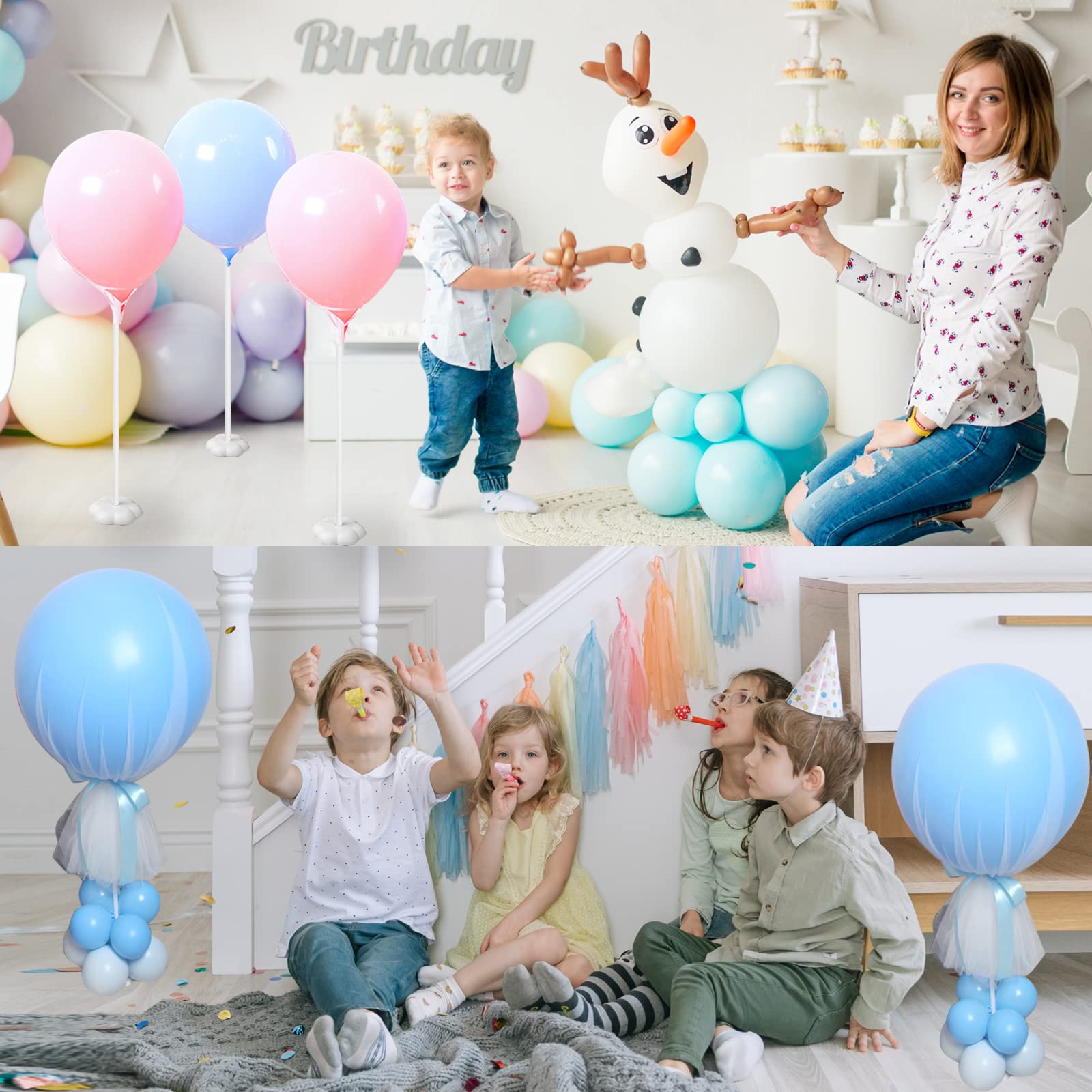 ROYUYE Balloon Stick Holder 16 Pack Balloon Stand with Base Balloon Column for Table Decorations for Wedding Birthday Baby Shower Any Party Balloon Accessories