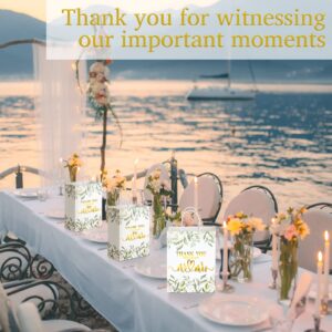 24 Pcs Thank You Wedding Gift Bags Bulk Wedding Paper Gift Bag with Handles Thank You Paper Bags Wedding Welcome Bags Wedding Favor Bags for Guests Bridal Shower Gifts Wedding Favors, 8 x 4 x 10 Inch