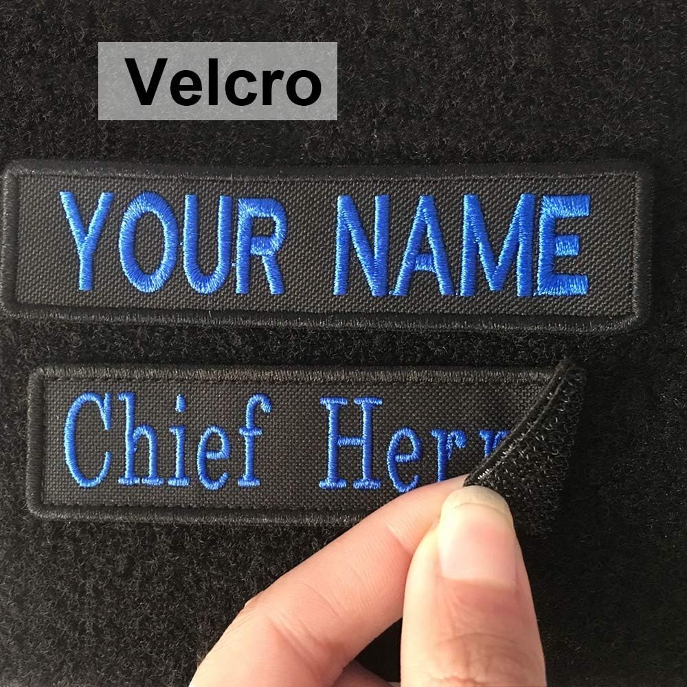 Custom Embroidered Name Patches,Personalized You Name Tag Hook and Loop,Iron On Police Patch for Tactical Vest,Jacket,Carrier,Hat/4'' x 1''/3''x1'', Black (Embroidery)