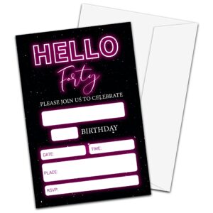 hello thirty birthday invitations with envelopes(20-pack), 4"x6" fill-in style 30th birthday party invites-yqk-b13