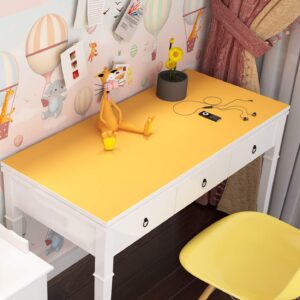 Livelynine Contact Paper Yellow Peel and Stick Wallpaper Waterproof Cabinet Wallpaper Self Adhesive Desk Vinyl Wrap Counter Top Covers Mustard Yellow Wall Paper Sticky Kids Room Decor 15.8X78.8