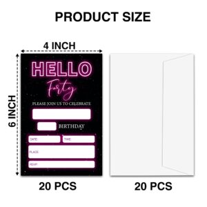 Hello Thirty Birthday Invitations with Envelopes(20-Pack), 4"x6" Fill-In Style 30th Birthday Party Invites-yqk-b13