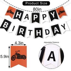 Motorcycle Birthday Banner - Harley Inspired Birthday Banner, Harley Party Decor, Motorcycle Party Decor