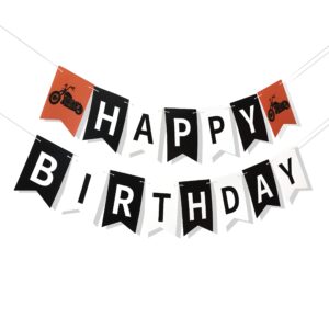 Motorcycle Birthday Banner - Harley Inspired Birthday Banner, Harley Party Decor, Motorcycle Party Decor