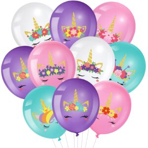 45 pieces unicorn balloons unicorn latex balloons rainbow party balloons arch kit column garlands balloons for girls birthday unicorn themed baby shower ideal party decorations supplies