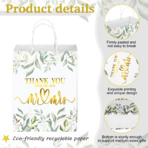 24 Pcs Thank You Wedding Gift Bags Bulk Wedding Paper Gift Bag with Handles Thank You Paper Bags Wedding Welcome Bags Wedding Favor Bags for Guests Bridal Shower Gifts Wedding Favors, 8 x 4 x 10 Inch