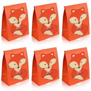 yymymgj 24 pack fox party favor bags woodland goodie gift bags for fox woodland birthday party decoration supplies baby shower