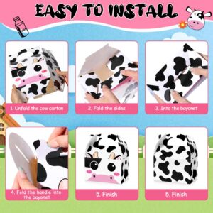 24 Pack Cow Party Treat Boxes Cow Party Goodie Candy Treat Boxes Reusable Birthday Party Favor Boxes for Farm Animals Theme Party Supplies Decoration