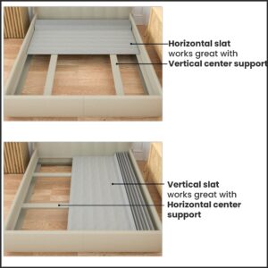 Greaton, 0.75-Inch Vertical Wooden Bunkie Board/Bed Slats with Cover, Full, Grey