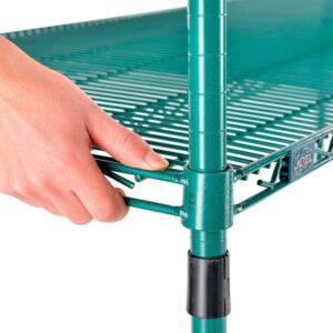 Nexel 2 Tier Wire Shelving Starter Unit, Poly-Green, 72"W x 24"D x 34"H