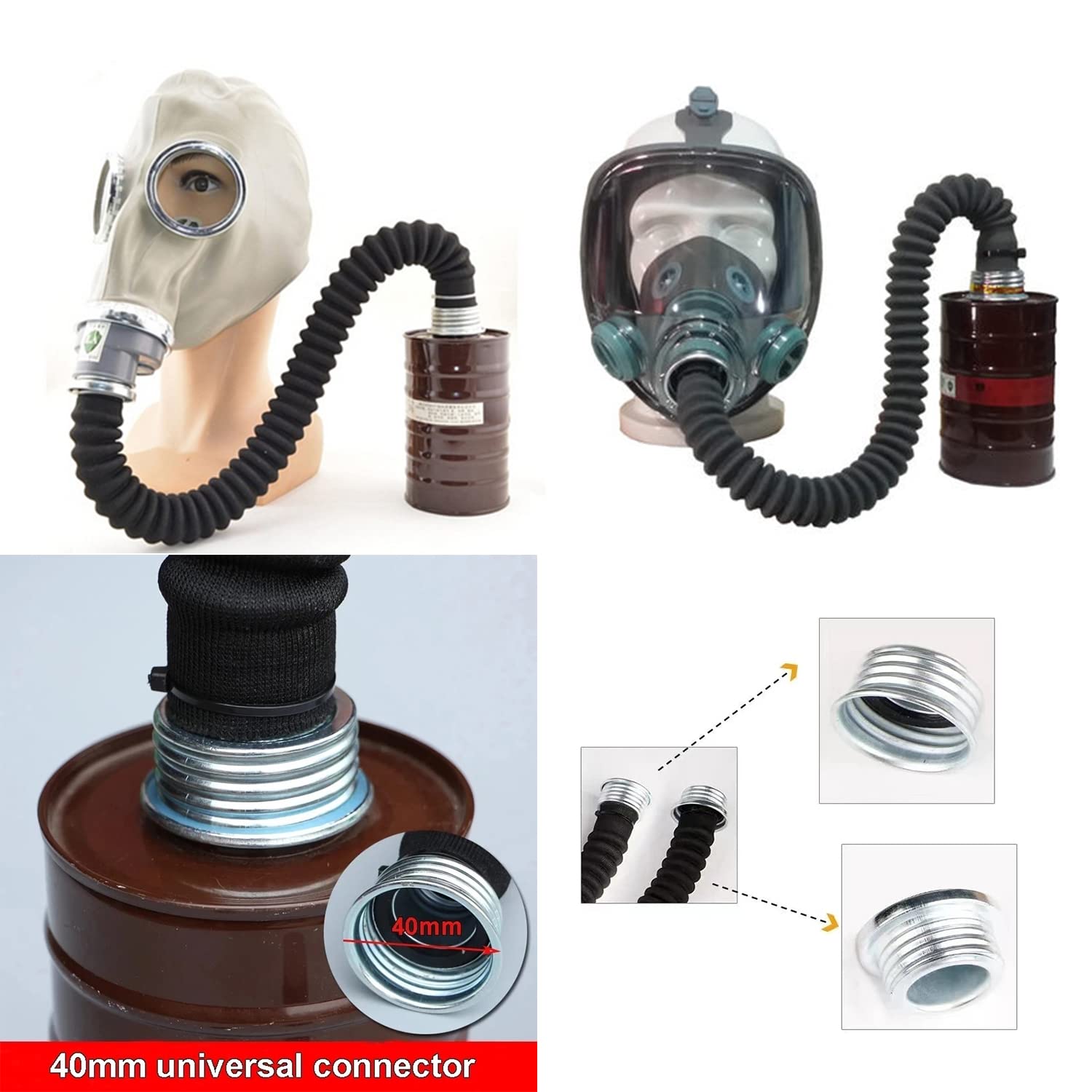 Mask Accessories Airway 0.5M Tube for Connecting Canister and Gas Mask Protective Respirator Rubber Wave Tube(Black)