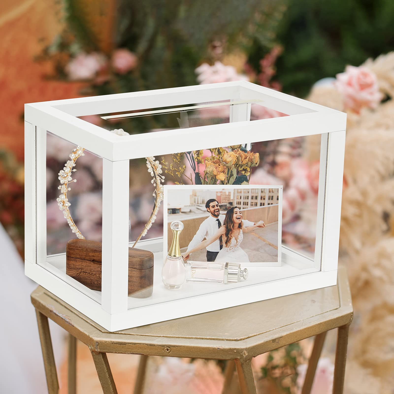 AW BRIDAL Acrylic Card Box Wedding Card Box for Recption, Wedding Card Holder Box Clear Card Box with Lid Card Box for Wedding Birthday Party