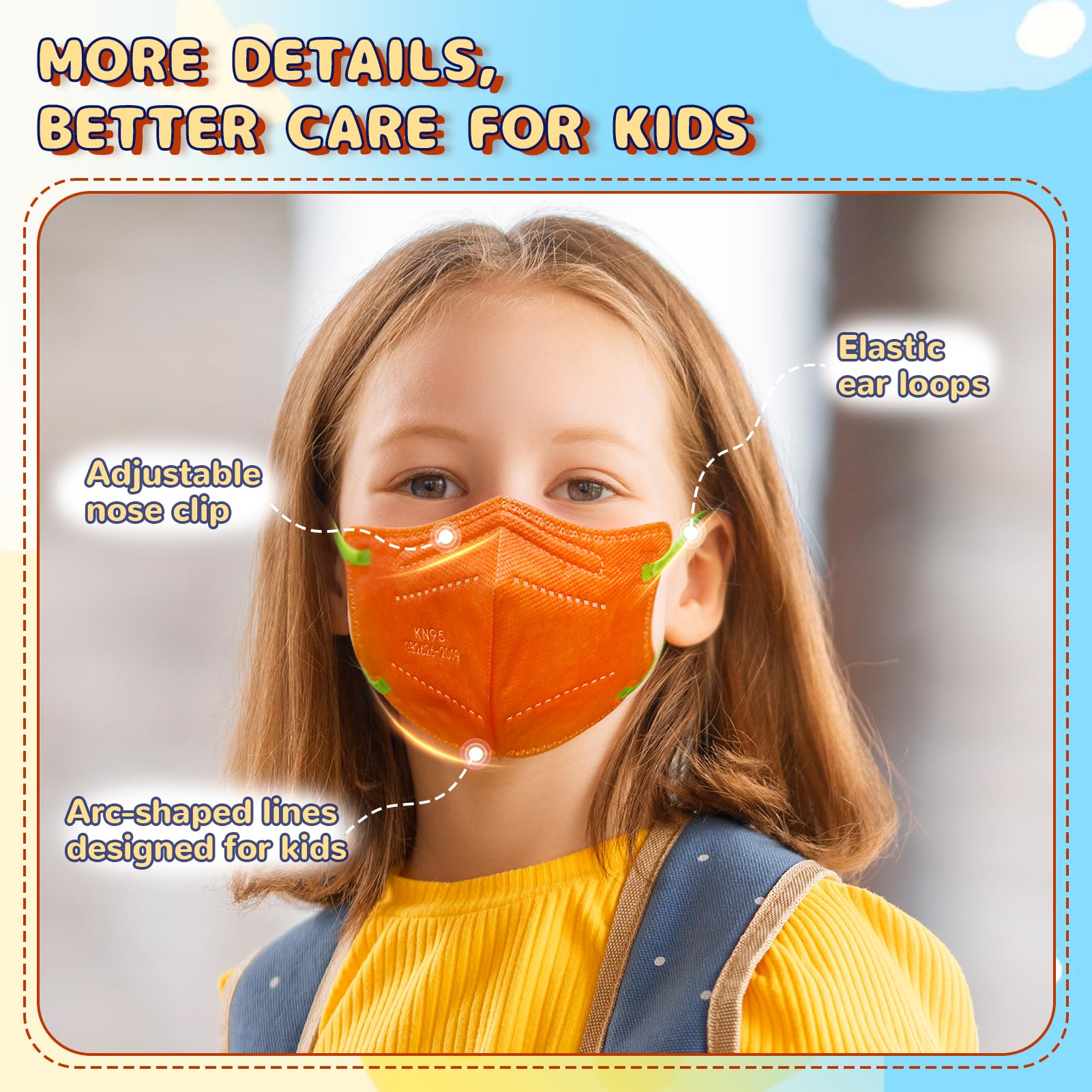 KN95 Masks Disposable for Kids, 5 Layer Protection 100 Pack Individually Wrapped KN95 Masks Children Size Breathable Adjustable Face Mask for Girl and Boy, Mascarillas para Niños Aged 4-12