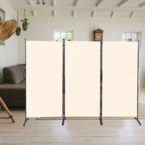 102x71'', 3 panel room divider, folding privacy screen for home, dorm, office, partition room dividers separators, freestanding room divider screen fabric panel (grey, 3 panel)