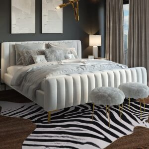 Guyi Rare Large Zebra Rug 7.6X 6.2 ft Faux Cowhide Rug Large Aesthetic Rugs for Bedroom Living Room Dining Room Animal Rug Cowhide Rug (White Zebra Rug, XXL(7.6x6.2 ft))