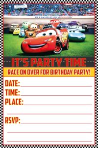 set of 40 cars themed happy birthday invitation cards - lightweight (230g), postcard style invites for the perfect party pack