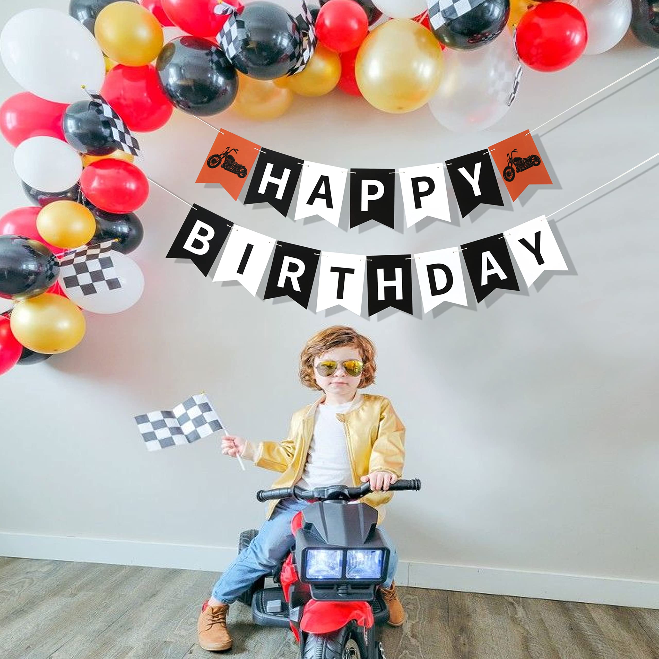 Motorcycle Birthday Banner - Harley Inspired Birthday Banner, Harley Party Decor, Motorcycle Party Decor