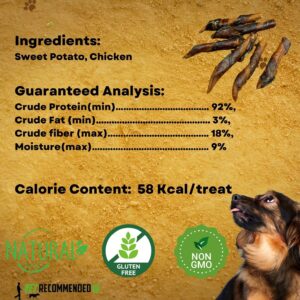 Vet Recommended Premium Chicken Wrapped Sweet Potato Jerky Treats - 10 Count | Made with Real Chicken and Sweet Potato, Easily Digestible, Long Lasting | Size 90 Grams