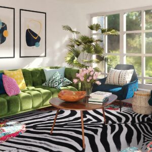 Guyi Rare Large Zebra Rug 7.6X 6.2 ft Faux Cowhide Rug Large Aesthetic Rugs for Bedroom Living Room Dining Room Animal Rug Cowhide Rug (White Zebra Rug, XXL(7.6x6.2 ft))