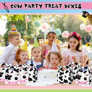 24 Pack Cow Party Treat Boxes Cow Party Goodie Candy Treat Boxes Reusable Birthday Party Favor Boxes for Farm Animals Theme Party Supplies Decoration