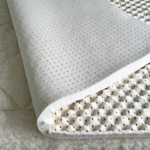 Green Natural Organic Egg Crate Latex Mattress Topper Queen Size - Soft Plush Pillow Top - GOLS Certified Organic Convoluted Latex Foam - Pressure Point Back Pain Relief Sleeps Cool Breathable Bed Pad