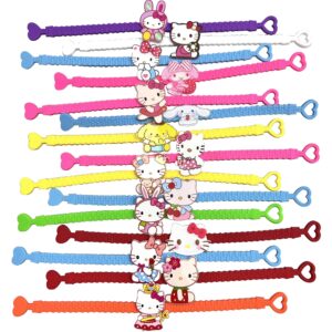 YAOSHUXIAN 15pcs Cartoon Character Bracelets Wristband Bracelets for Birthday Party Supplies Favors Prize Rewards