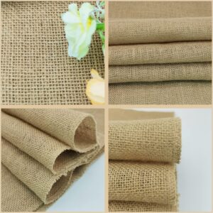 6 Pack Natural Burlap Table Runners,12 x 72 Inch Rustic Jute Table Runner and Placemats Bulk for Western Wedding Table Decorations,Farmhouse Style Party,Holiday,Kitchen Coffee Table Decor Cover