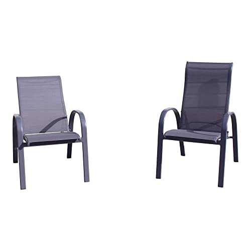 Courtyard Casual Santa Fe Alum Sling Reclining Chair, Set of 2