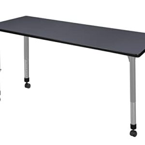 Romig Kee 66 x 30 in. Height Adjustable Mobile Classroom Activity Table- Grey Top & Grey Base