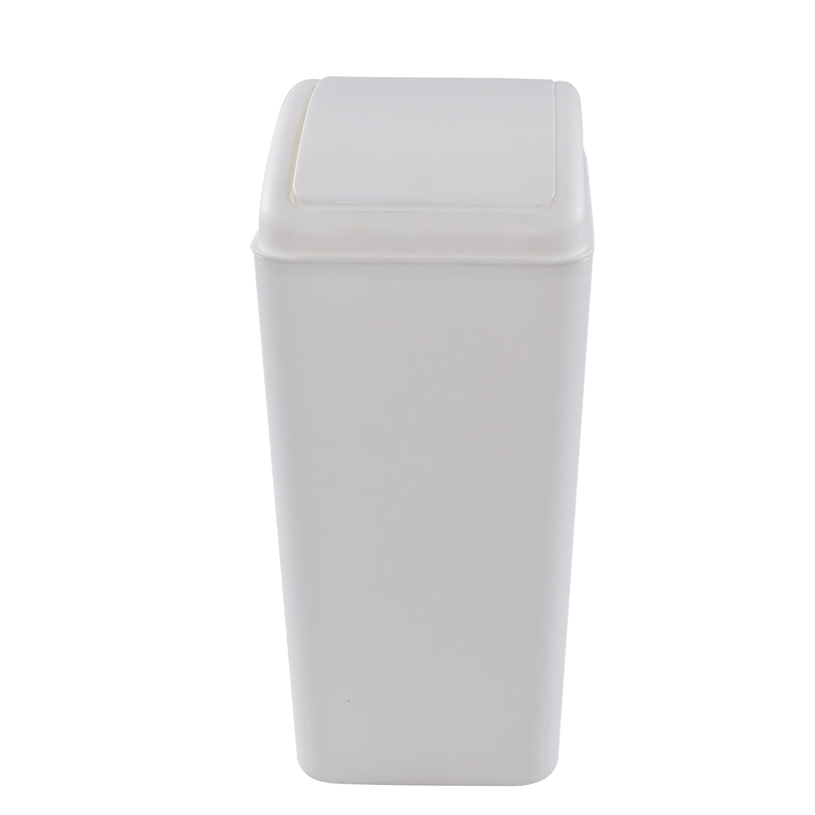 Begale 1-Pack 4.5 Gallon Plastic Swing Trash Can, Swing Lid Waste Can, White