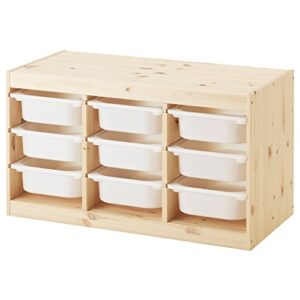 ikea trofast storage combination with boxes, 93x44x52 cm, light white stained pine/white