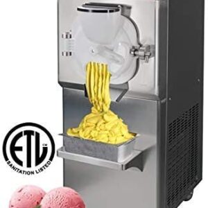 Kolice Commercial ETL Certificate Gelato Hard Served Ice Cream Machine, Hard Ice Cream Maker, Italian Water Ice Maker, Batch Freezer-Italian Style Door with Stainless Steel Hinge, 9-11 Gal Per Hour