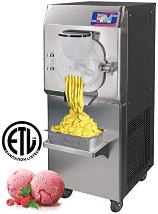 Kolice Commercial ETL Certificate Gelato Hard Served Ice Cream Machine, Hard Ice Cream Maker, Italian Water Ice Maker, Batch Freezer-Italian Style Door with Stainless Steel Hinge, 9-11 Gal Per Hour