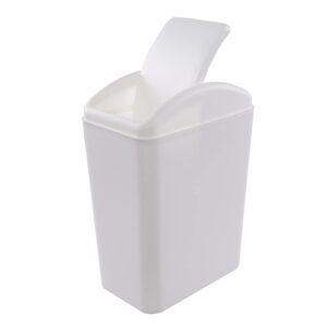 begale 1-pack 4.5 gallon plastic swing trash can, swing lid waste can, white