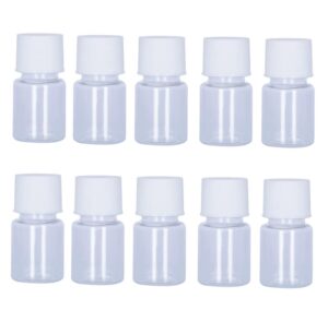 duehut 10pcs 5ml plastic bottles lab cylindrical chemical reagent bottle lab wide mouth small plastic water bottles reagent bottle liquid bottle solid powder bottle for food store white