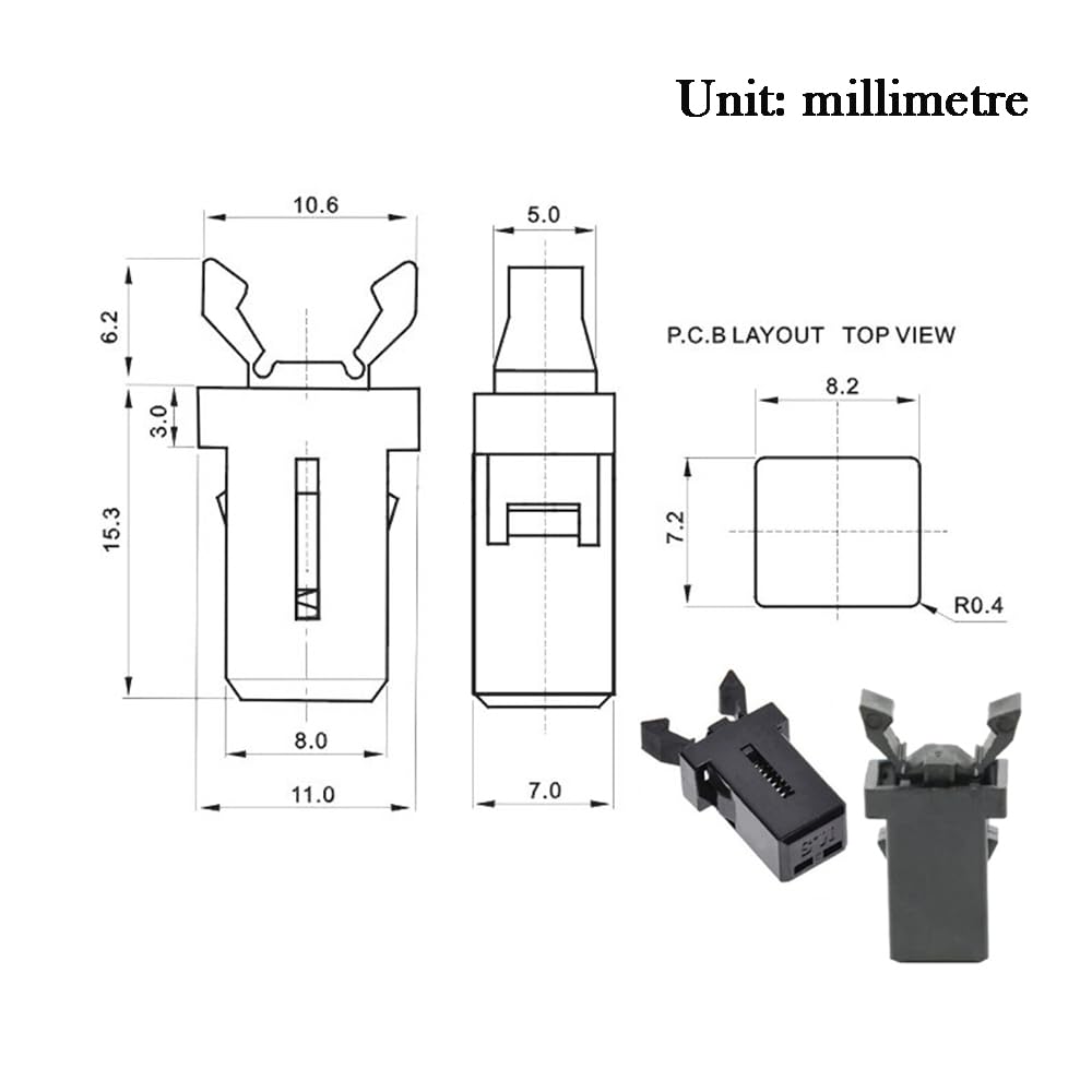 2 Pcs Bin Lid Clasps Compatible with Brabantia Waste Bins 3 Litre - 50 Litre, Car Accessories Sunglasses Holder Replacement Catch, Trash Can Lid Lock Bin Lid Catch for Kitchen Bin Plastic Parts Bins