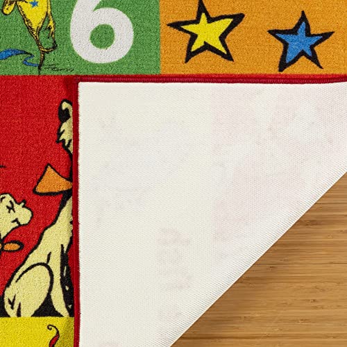 Gertmenian Kids Playroom & Game Room Carpet | Dr. Seuss Rug | Children’s Novelty Bedroom Decor, Classroom Learning Carpet | One Fish Two Fish Multi-Color, 5x7 Standard, 48294