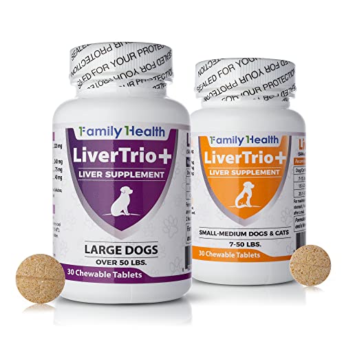 LiverTrio+ Comprehensive Liver Support Supplement for Large Dogs. Flavorful Chewable Tablets Combining Same, SPC, Silybin A+B, + Glutathione 30Ct (Large)