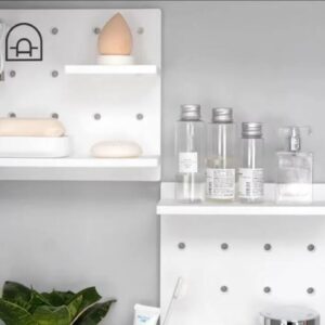 Wall Floating Shelves White 2 Pack Self Adhesive Wall Shelves Bathroom Makeup Wall Organizer Wall décor Wall Mounted Plastic Storage Bins Shelf (White)