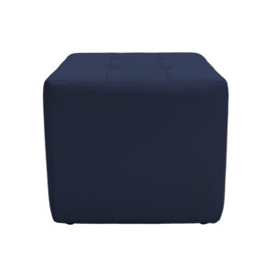 Factory Direct Partners Tufted Square Accent Ottoman; Beautifully Upholstered Furniture for Modern Home, Office, Library or Waiting Area; Seating, Footstool, Side Table Use - Navy, 13381-NV