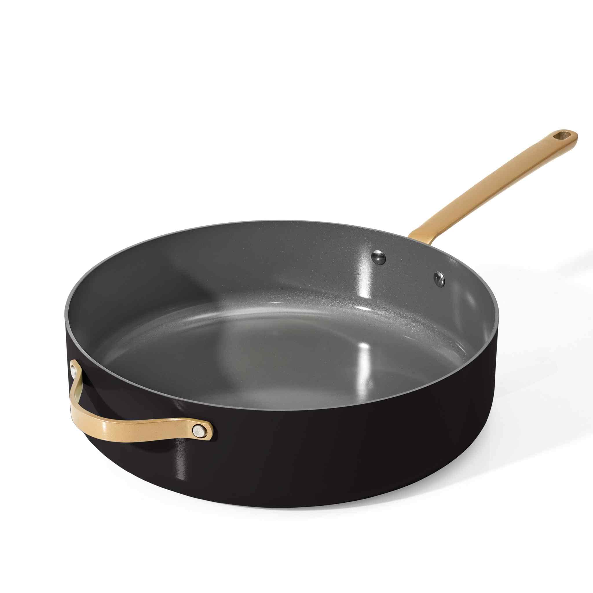 MIKLOO 5.5 Quart Ceramic Non-Stick Saute Pan, Black Sesame by Drew Barrymore