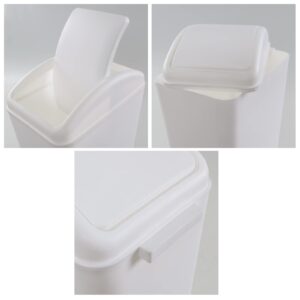 Begale 1-Pack 4.5 Gallon Plastic Swing Trash Can, Swing Lid Waste Can, White