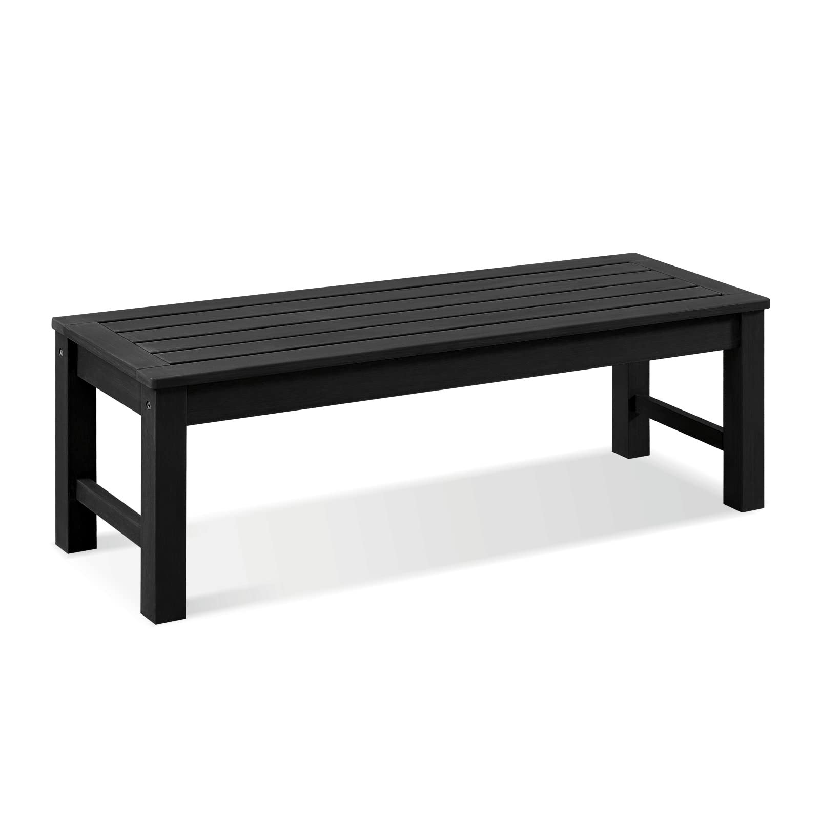 Psilvam Knight Bench, Two Person Outdoor Poly Lumber Patio Backless Bench, Weatherproof Garden Bench That Never Rot and Fade, Suit for Garden, Porch and Park (Black)