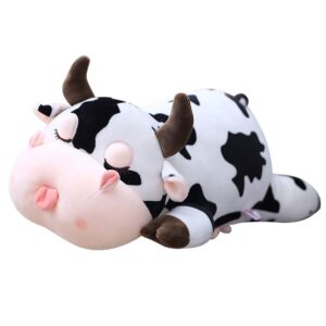 jensquaify cow stuffed animals, cute cow plush pillow toy cow plushie throw pillow gifts for kids, 11.8"