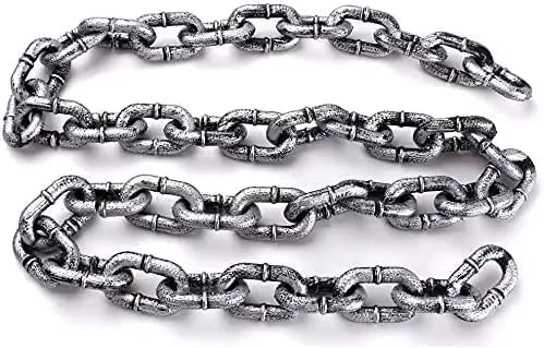 2 Pack Fake Halloween Chains Decoration, Halloween Costume Chain, 12 Feet(6Ft Each) Halloween Plastic Chain, Halloween Party Favor Sets, Great for Costume Party